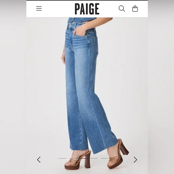 NWT Size 32 - Pagie Anessa Cotton Wide Leg Jean FLAMENCO DISTRESSED - Picture 4 of 15